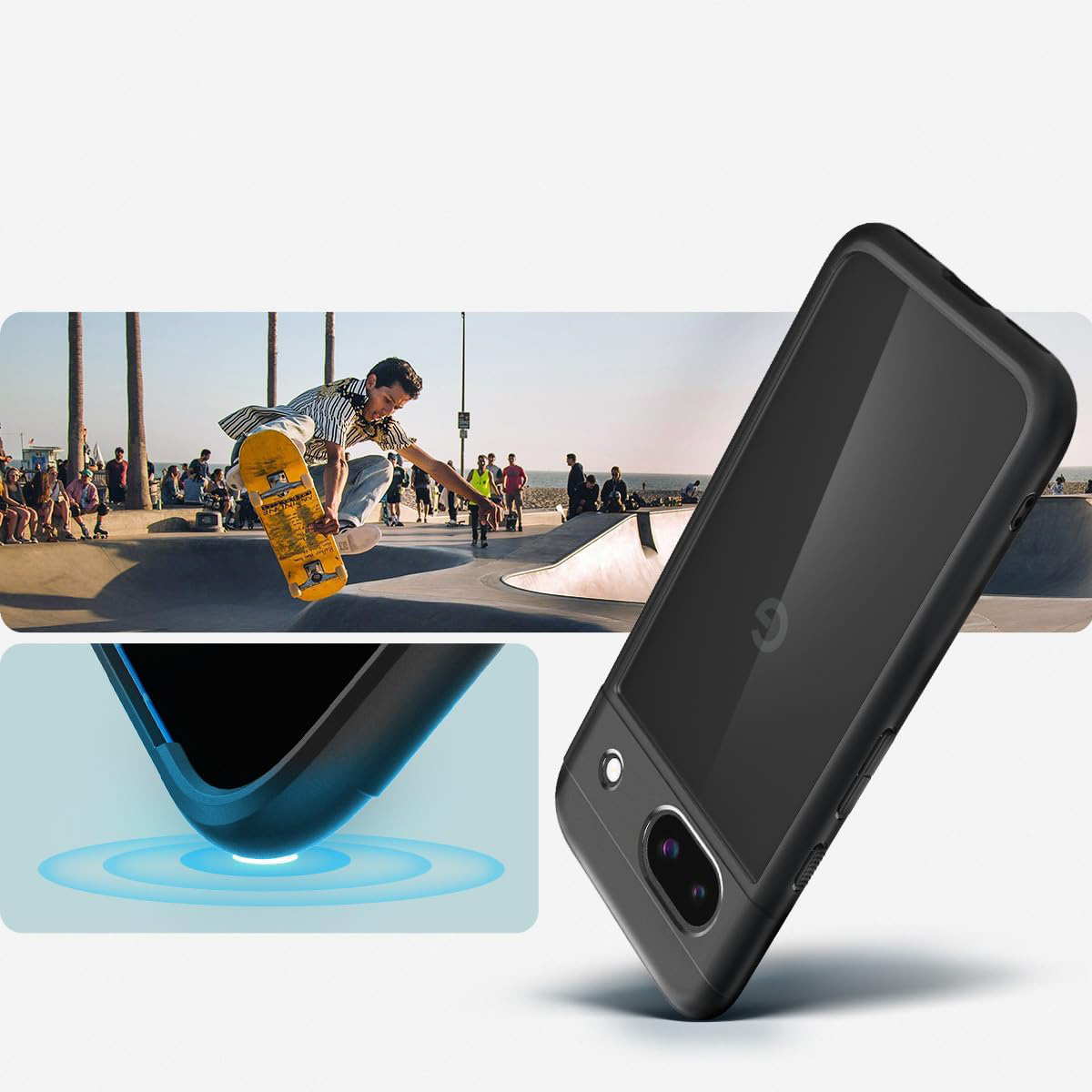 Etui Spigen Ultra Hybrid do Google Pixel 8a, przezroczysto-czarne